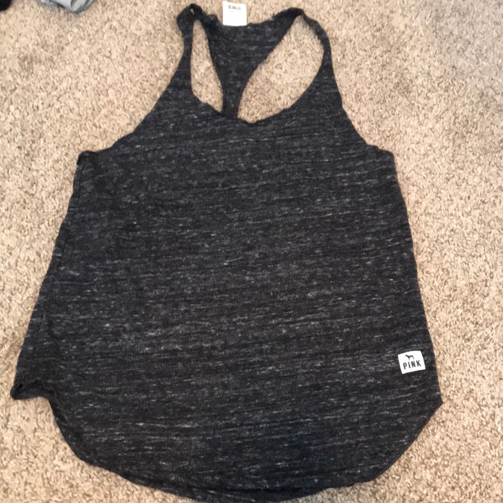 dark grey almost black razorback tank top